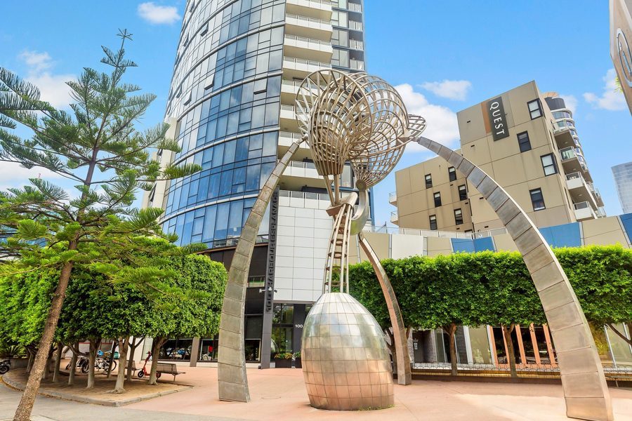 Public art and apartments in Docklands